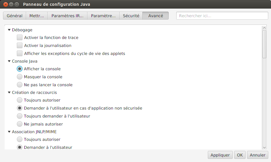 Afficher console java