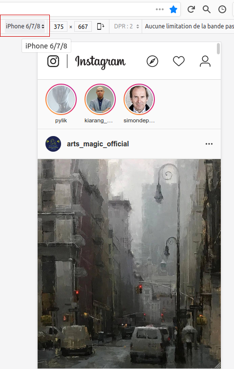 Instagram avec un ordi