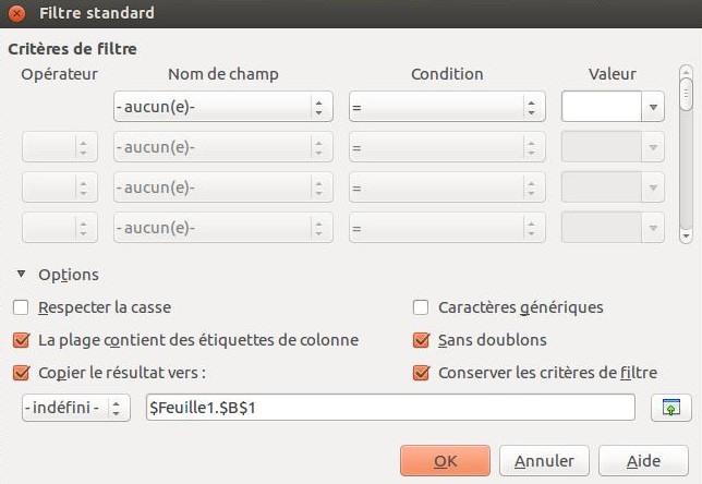 LibreOffice supprimer les doublons